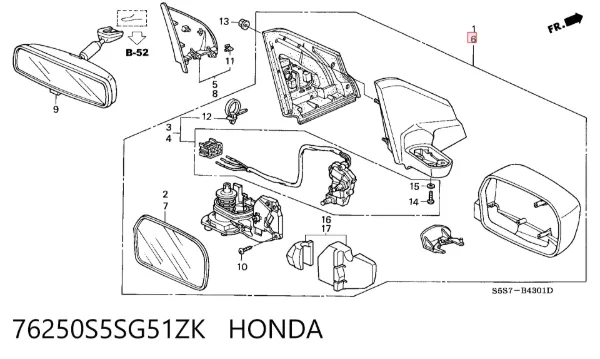  76250S5SG51ZK Honda