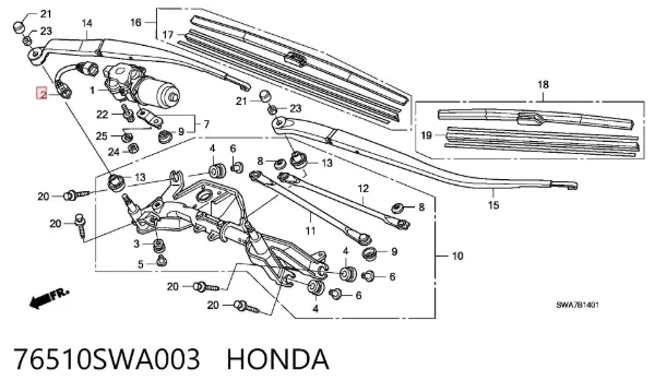  76510SWA003 Honda