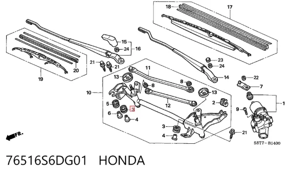  76516S6DG01 Honda