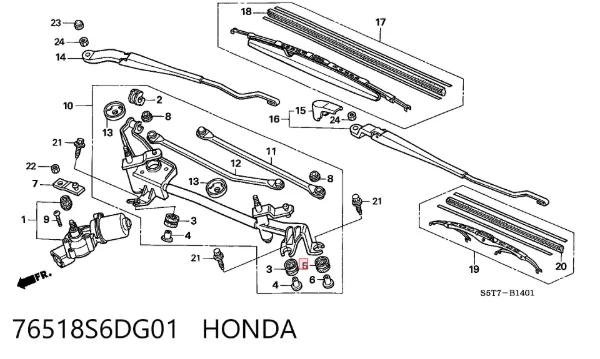  76518S6DG01 Honda