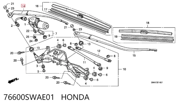 76600SWAE01 Honda