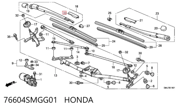  76604SMGG01 Honda