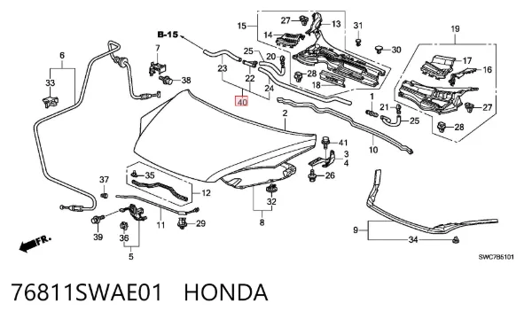  76811SWAE01 Honda