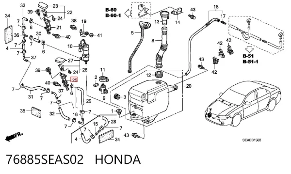  76885SEAS02 Honda