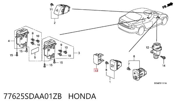  77625SDAA01ZB Honda