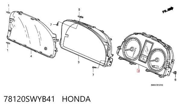 Панель приборов 78120SWYB41 Honda