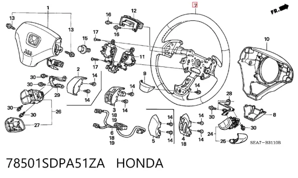 Руль 78501SDPA51ZA Honda