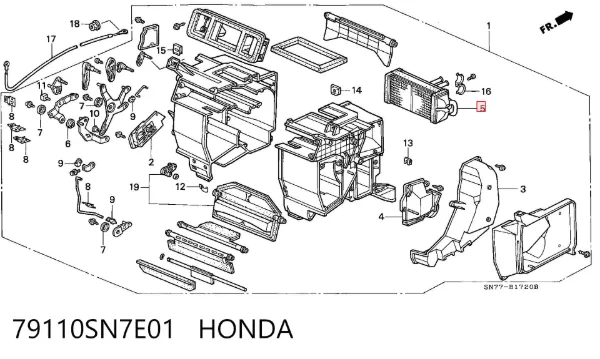 Радиатор печки 79110SN7E01 Honda