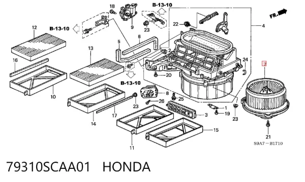 Вентилятор печки 79310SCAA01 Honda