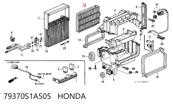 Фильтр салона 79370S1A505 Honda