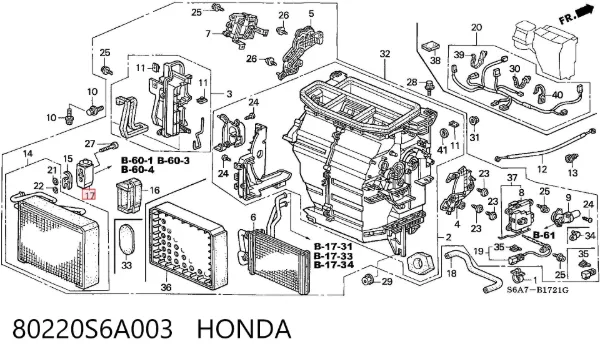 Клапан TRV кондиционера 80220S6A003 Honda