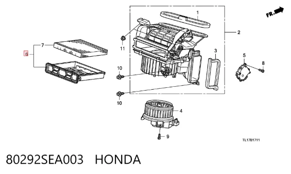Фильтр салона 80292SEA003 Honda