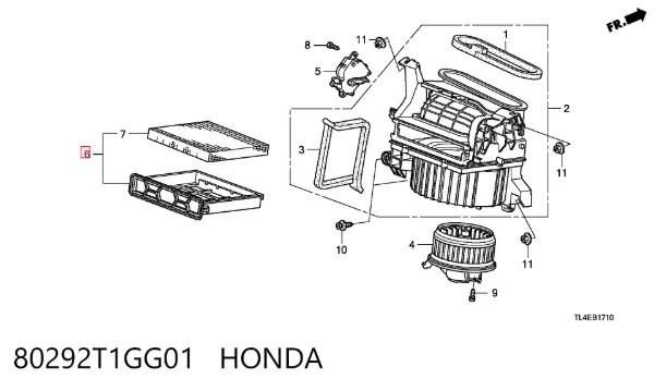 Фильтр салона 80292T1GG01 Honda