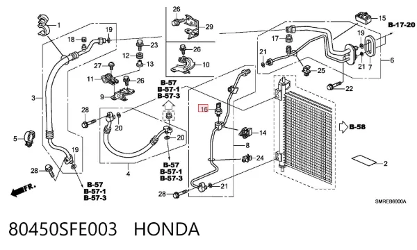 Датчик давления кондиционера 80450SFE003 Honda