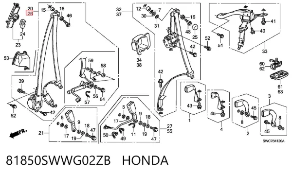  81850SWWG02ZB Honda