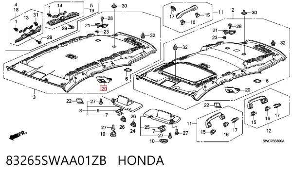  83265SWAA01ZB Honda