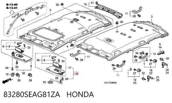 Солнцезащитный козырек 83280SEAG81ZA Honda