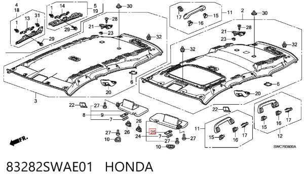  83282SWAE01 Honda