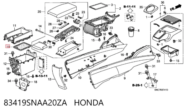  83419SNAA20ZA Honda