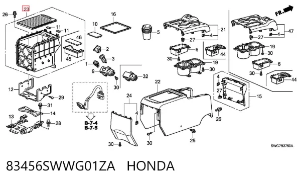  83456SWWG01ZA Honda
