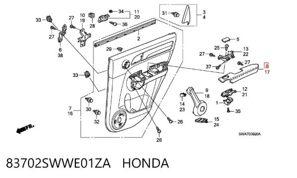  83702SWWE01ZA Honda