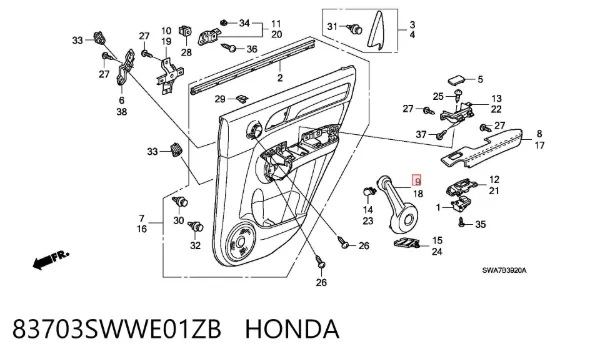  83703SWWE01ZB Honda
