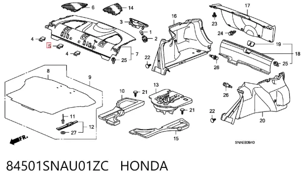  84501SNAU01ZC Honda