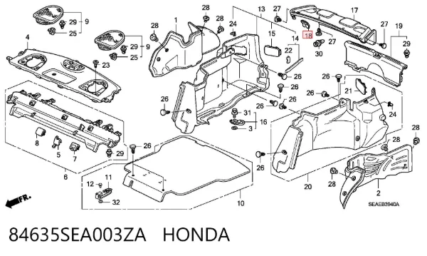  84635SEA003ZA Honda
