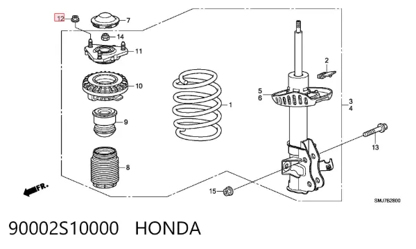 Рычаг передней подвески левый 90002S10000 Honda