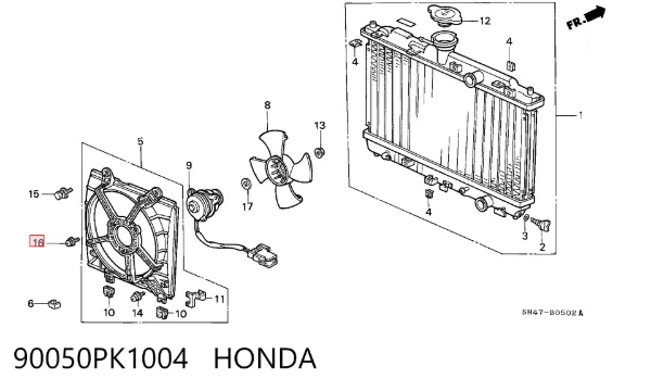  90050PK1004 Honda