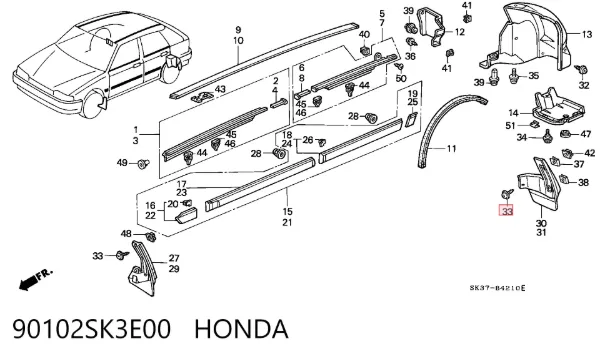  90102SK3E00 Honda