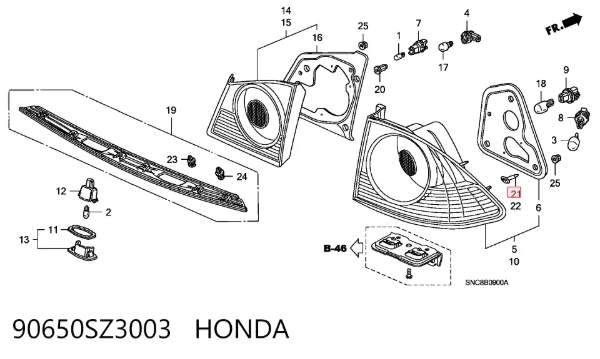  90650SZ3003 Honda