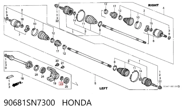  90681SN7300 Honda