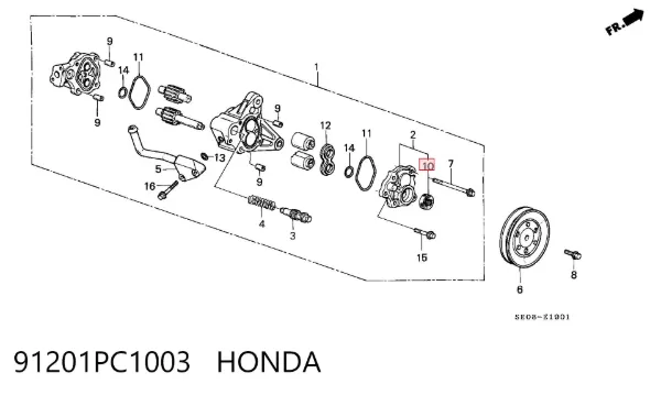 Сальник насоса ГУР 91201PC1003 Honda