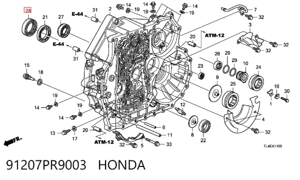Сальник АКПП/КПП (входного/первичного вала) 91207PR9003 Honda
