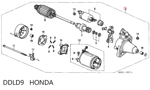 Стартер DDLD9 Honda