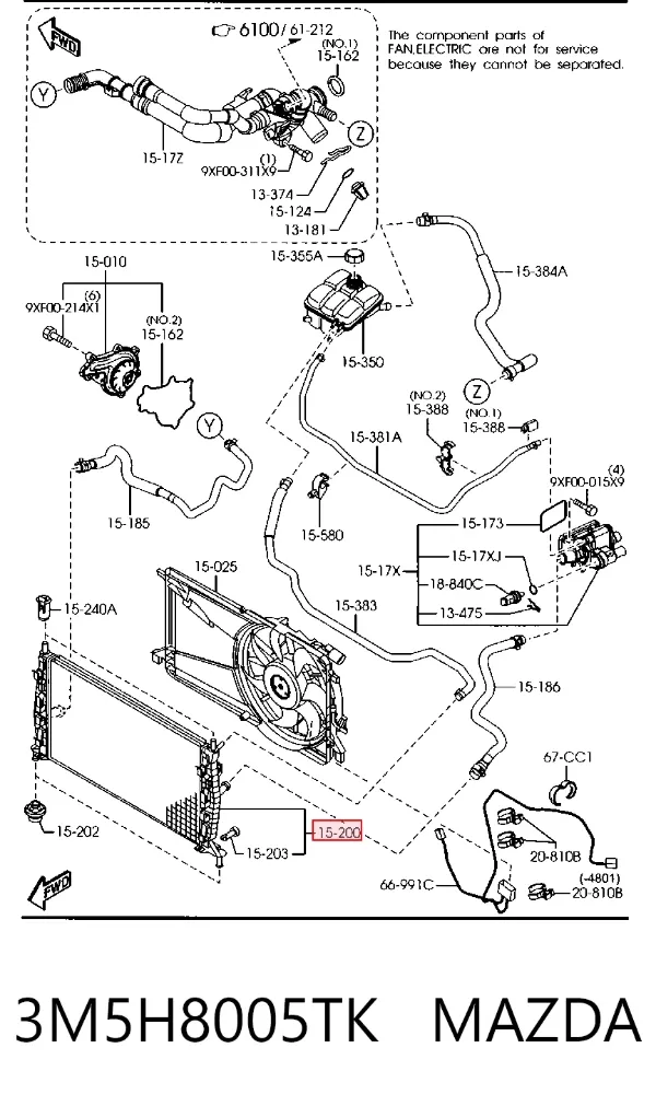 Радиатор 3M5H8005TK Mazda