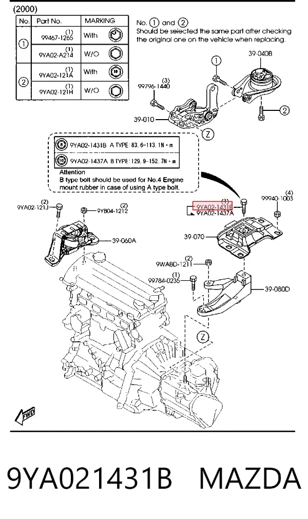  9YA021431B Mazda