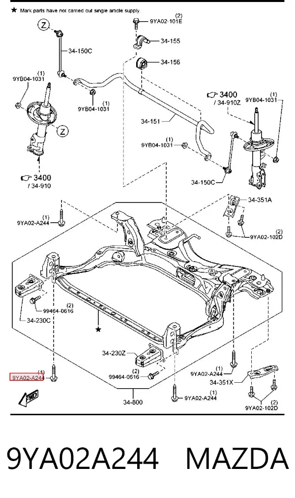 9YA02A244 Mazda
