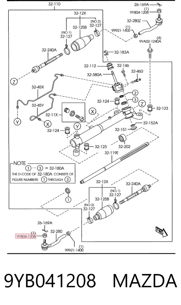 Нижний рычаг задней подвески 9YB041208 Mazda