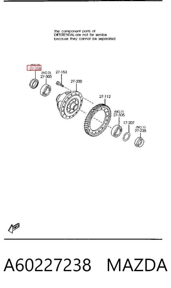 Правый сальник полуоси A60227238 Mazda