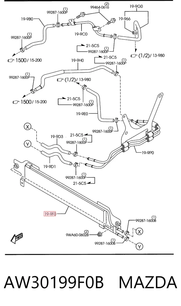 Масляный радиатор AW30199F0B Mazda