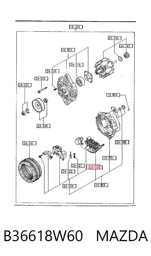 Диодный мост B36618W60 Mazda