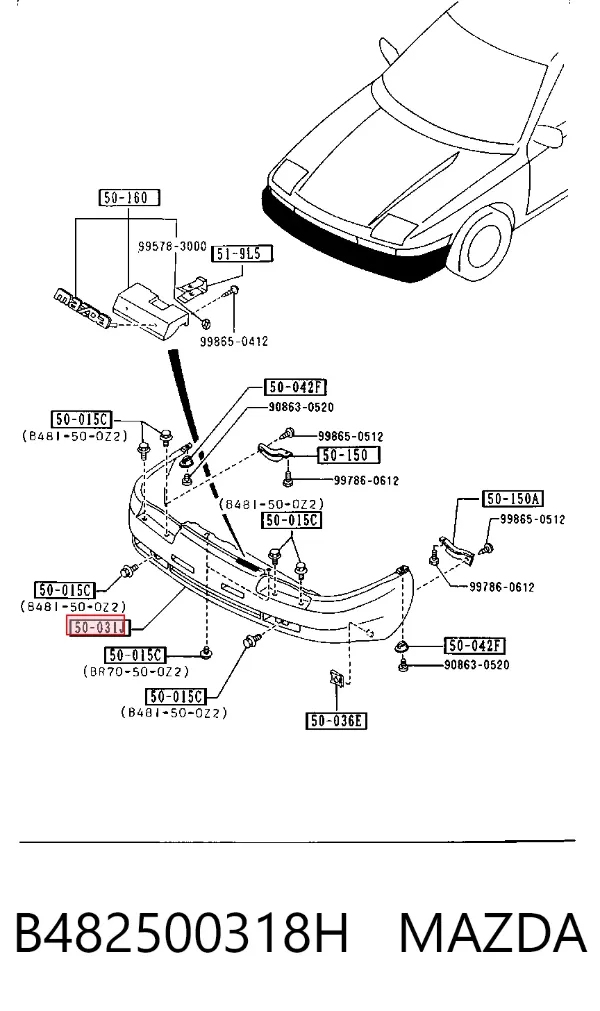 Передний бампер Mazda 323 F IV