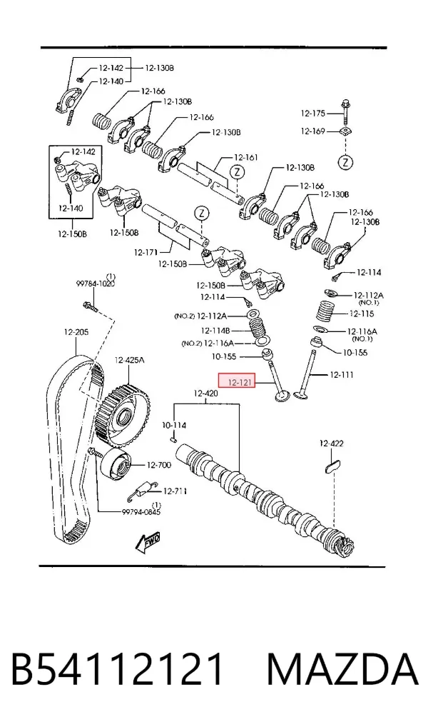 Выпускной клапан B54112121 Mazda