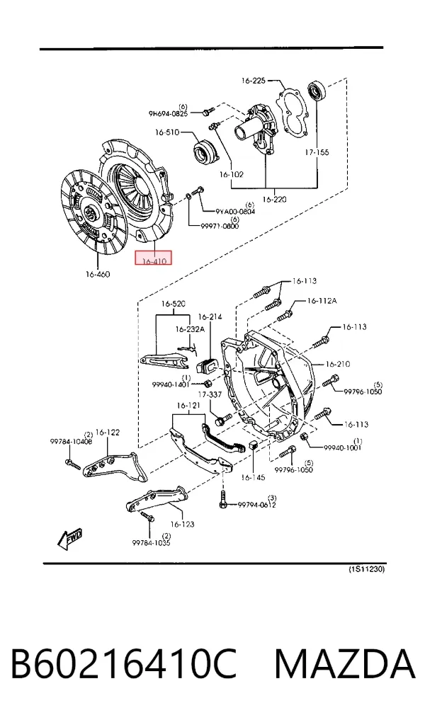 Корзина сцепления B60216410C Mazda
