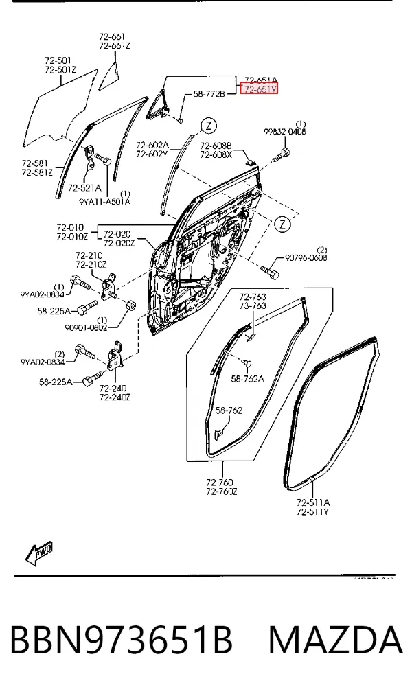  BBN973651B Mazda