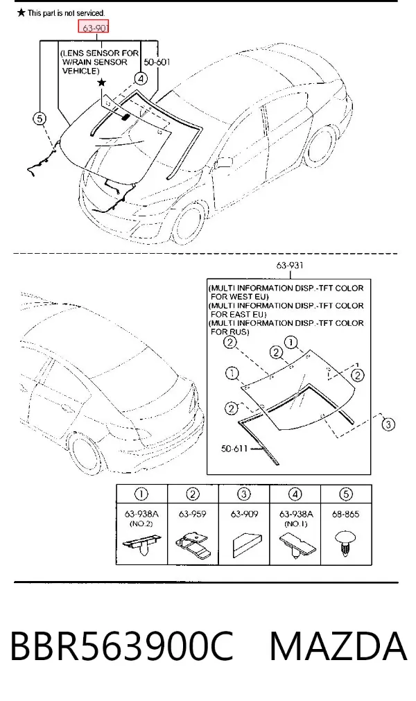 Лобовое стекло Mazda 3 BL