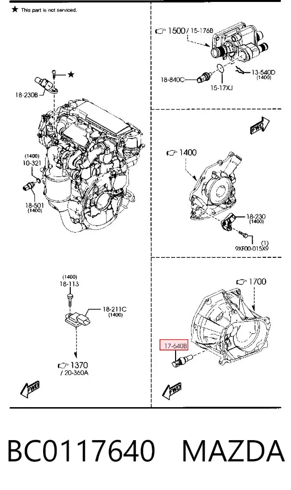 Датчик заднего хода BC0117640 Mazda