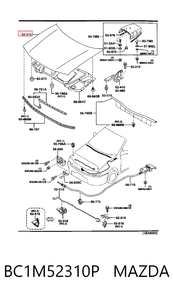 Капот BC1M52310P Mazda